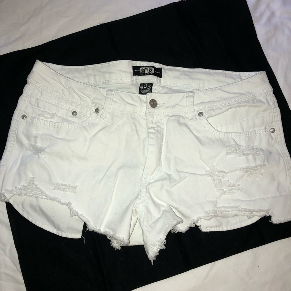 White cut off shorts